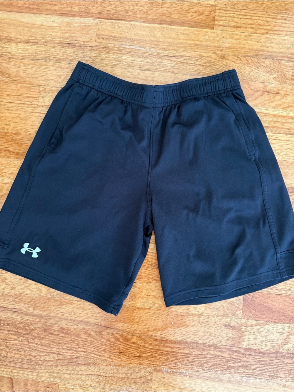Under Armour Black Athletic Youth Shorts with White Logo